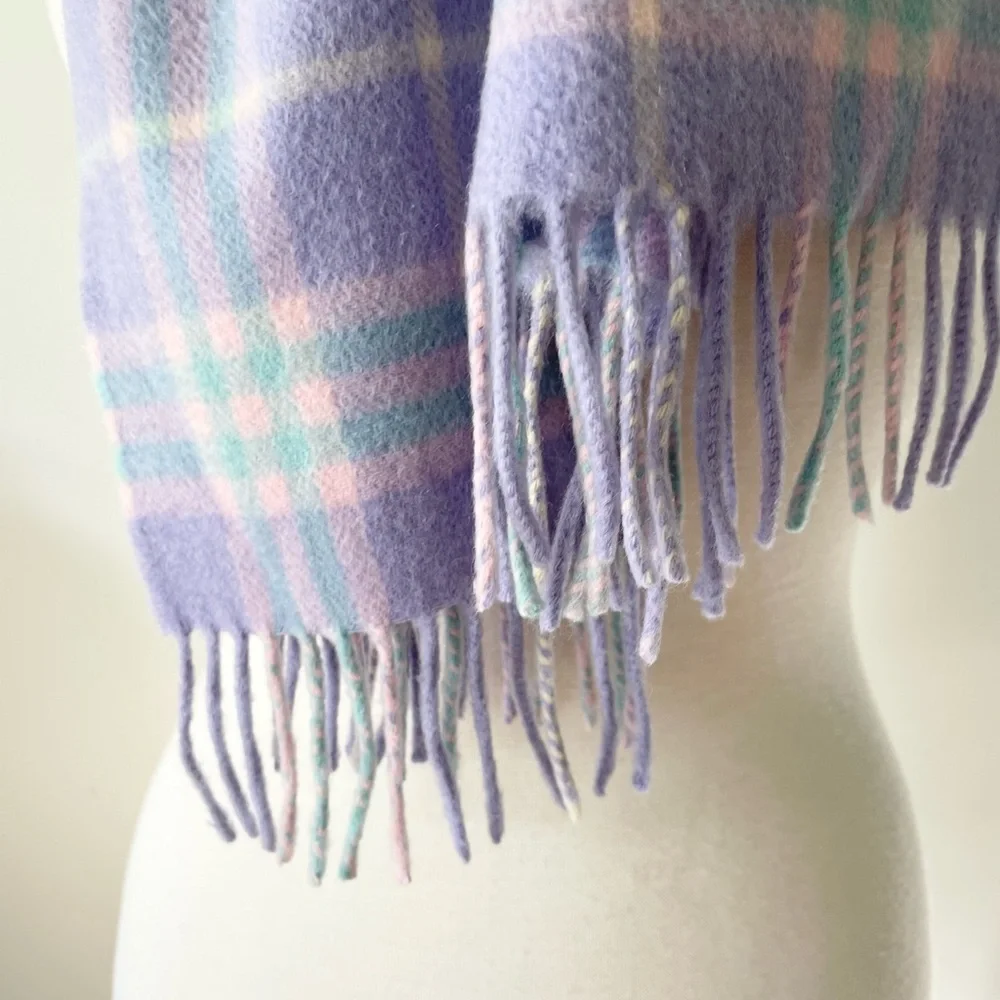 BURBERRY LONDON PLAID 100% CASHMERE SCARF NEW - Picture 10 of 13